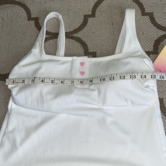 Stoney Clover Lane XTarget white ribbed one piece cheeky high leg swimsuit - Picture 14 of 17